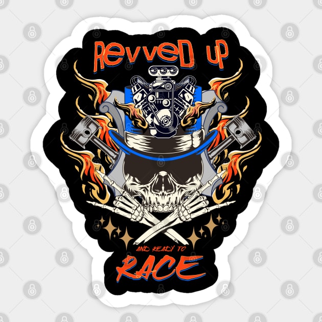 Revved Up and Ready To Race Racing Sticker by Carantined Chao$